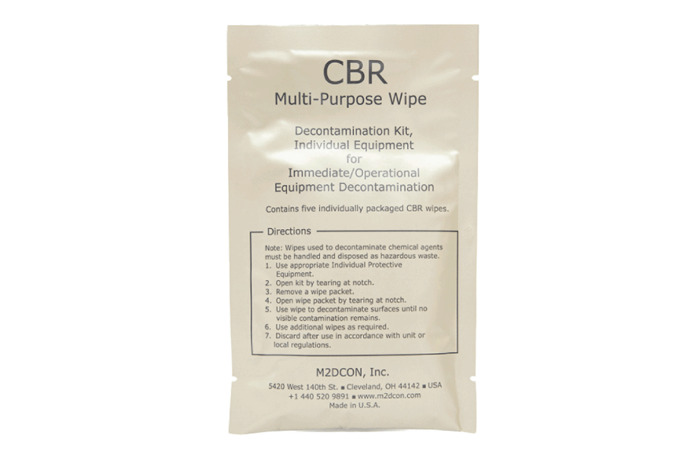 CBRWipesMain.png CBR Multi-Purpose Wipes – DoD-Tested Decontamination Wipes for Military & First Responders by M2DCON
