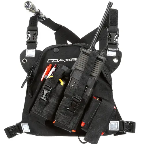 Coaxsher DR-1 Commander Dual Radio Chest Harness – Dual-Comm MOLLE Rig for BK/800 MHz Radios