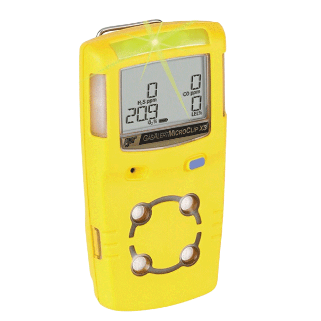 Honeywell GasAlert MicroClip X3 – Compact 4-Gas Detector with IntelliFlash and 3-Year Sensor Life