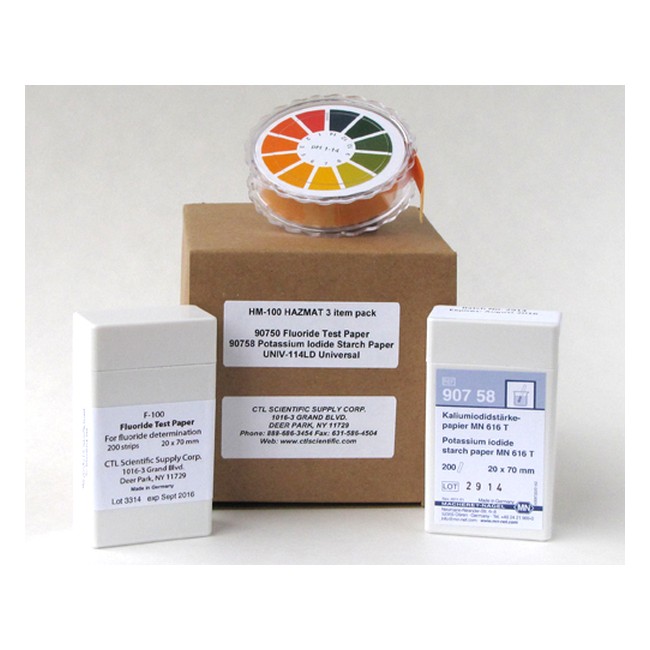 HAZMAT 3-Item Test Paper Pack (pH, Oxidizer, Fluoride)