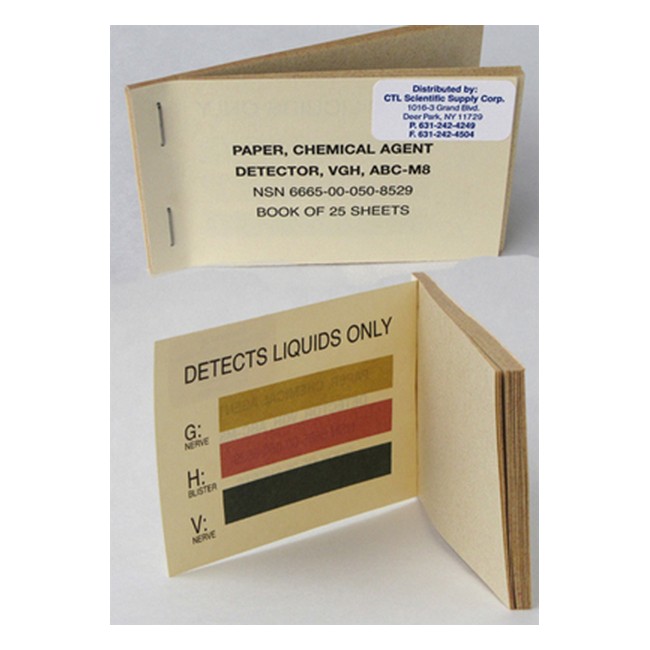 M8 Chemical Agent Detector Paper (Booklet of 25)