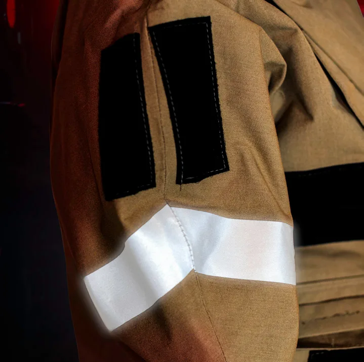 DuraChem 500 sleeve with a reflective stripe and black hook-and-loop attachment patches