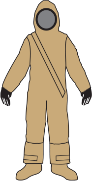 Line drawing of the DuraChem 500 front-entry training suit D5S457