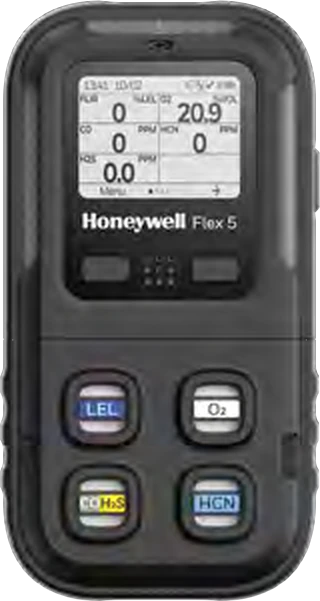 Honeywell Flex 5 diffusion detector with a 4-way cartridge, front view