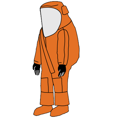Illustration of the Kappler Zytron 500 Z5H582 Hazmat Model vapor total encapsulating suit