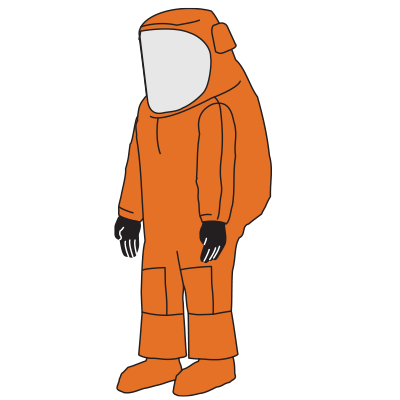 Illustration of the Kappler Zytron 500 Z5H583-94C2RPBC certified vapor total encapsulating suit