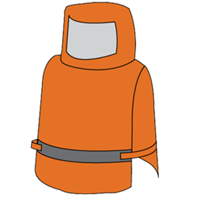 Illustration of the Kappler Zytron 500 Z5H750 waist-length hood with PVC visor